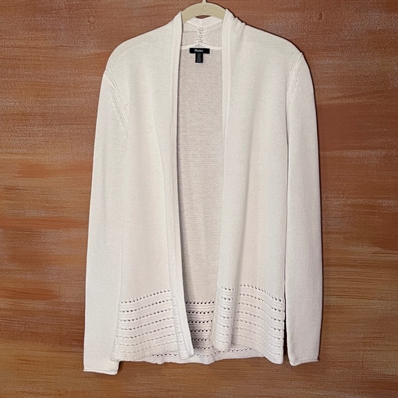 HATLEY UK LTD White 100% Cotton Cardigan SWEATER Size Small - Picture 1 of 2
